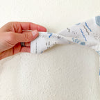 Feather Baby Cream Ocean Print Pima Cotton Long Sleeve Snap Footed Sleeper | 3-6m