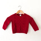 Carter's Boys Red Diamond Cable Knit Sweater | 24m
