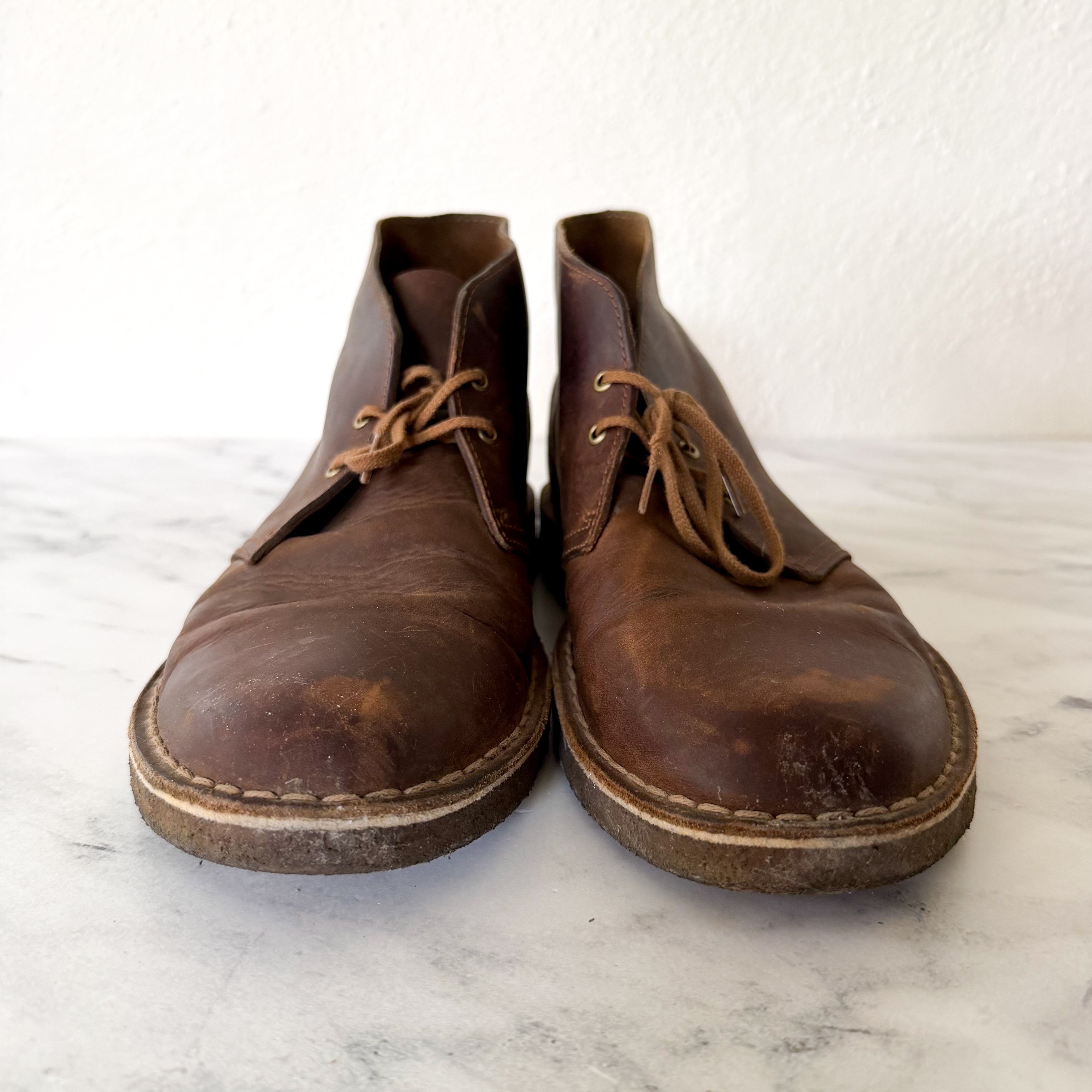 Clarks Originals Brown Oiled Leather Chukka Desert Boots | 11