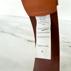 Frame Denim Grand Oval Wide Leather Belt in Natural | S