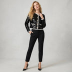 J.Crew Mariner Jersey Black Sequin Lady Jacket | S