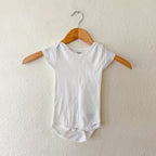 Little Planet Organic Ocean Blue Gauze Bubble Romper Overalls + Gerber White Bodysuit | 6-12m