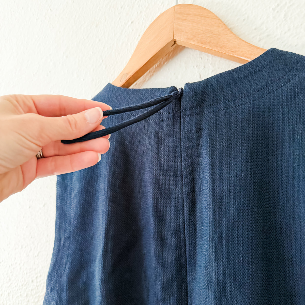 Spanx EasyBreezy A-Line Linen Blend Mini Dress in Timeless Navy | XS