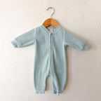 H&M Ocean Blue Fleece Zip-Front Sleeper Jumpsuit | PM (Premie)