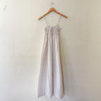Abercrombie & Fitch Smocked Top Spaghetti Strap Maxi Dress in Neutral Windowpane | XS
