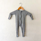 Little Sleepies Solid Grey 2-Way Zipper Fold Over Foot Sleeper | 3-6m