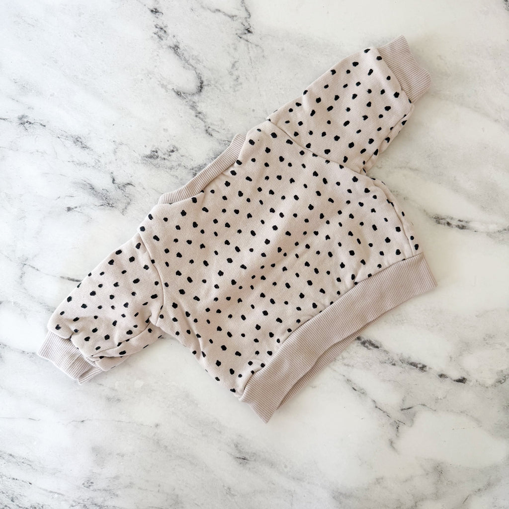H&M Cream Black Dot Sweatshirt + Sweatshorts Matching Set | Premie