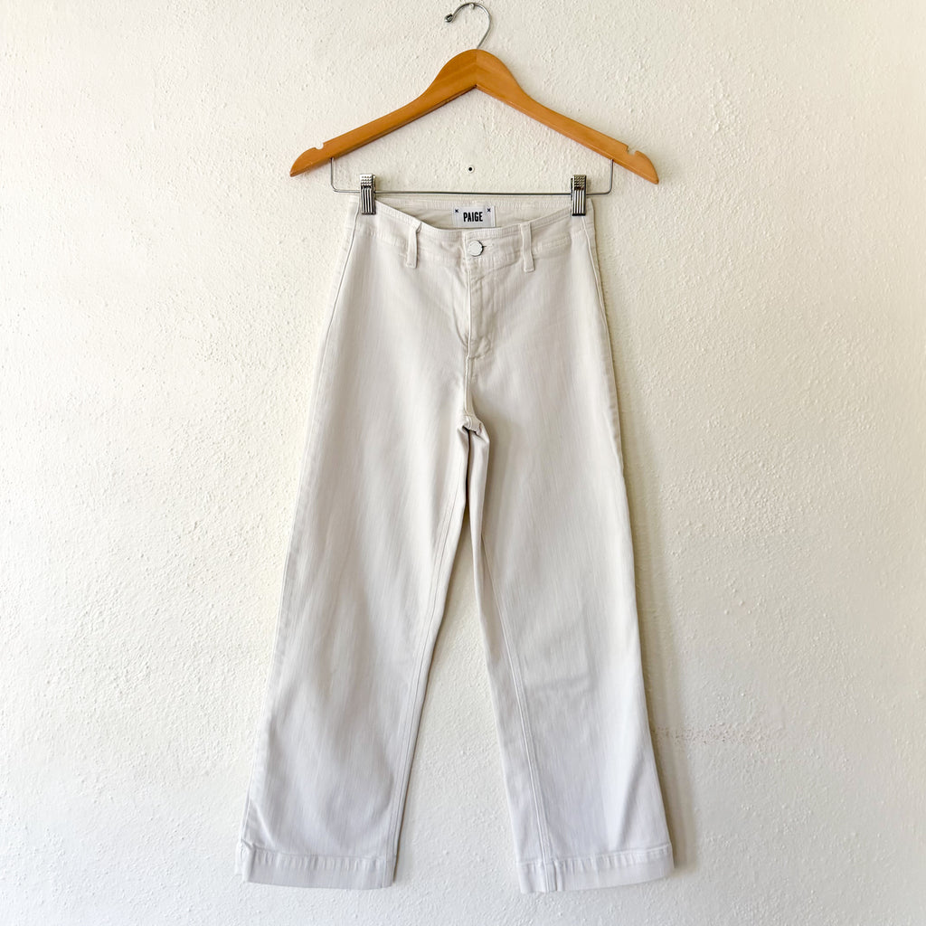 PAIGE Nellie High Rise Cropped Wide Leg Jeans in Crisp White | 23/00
