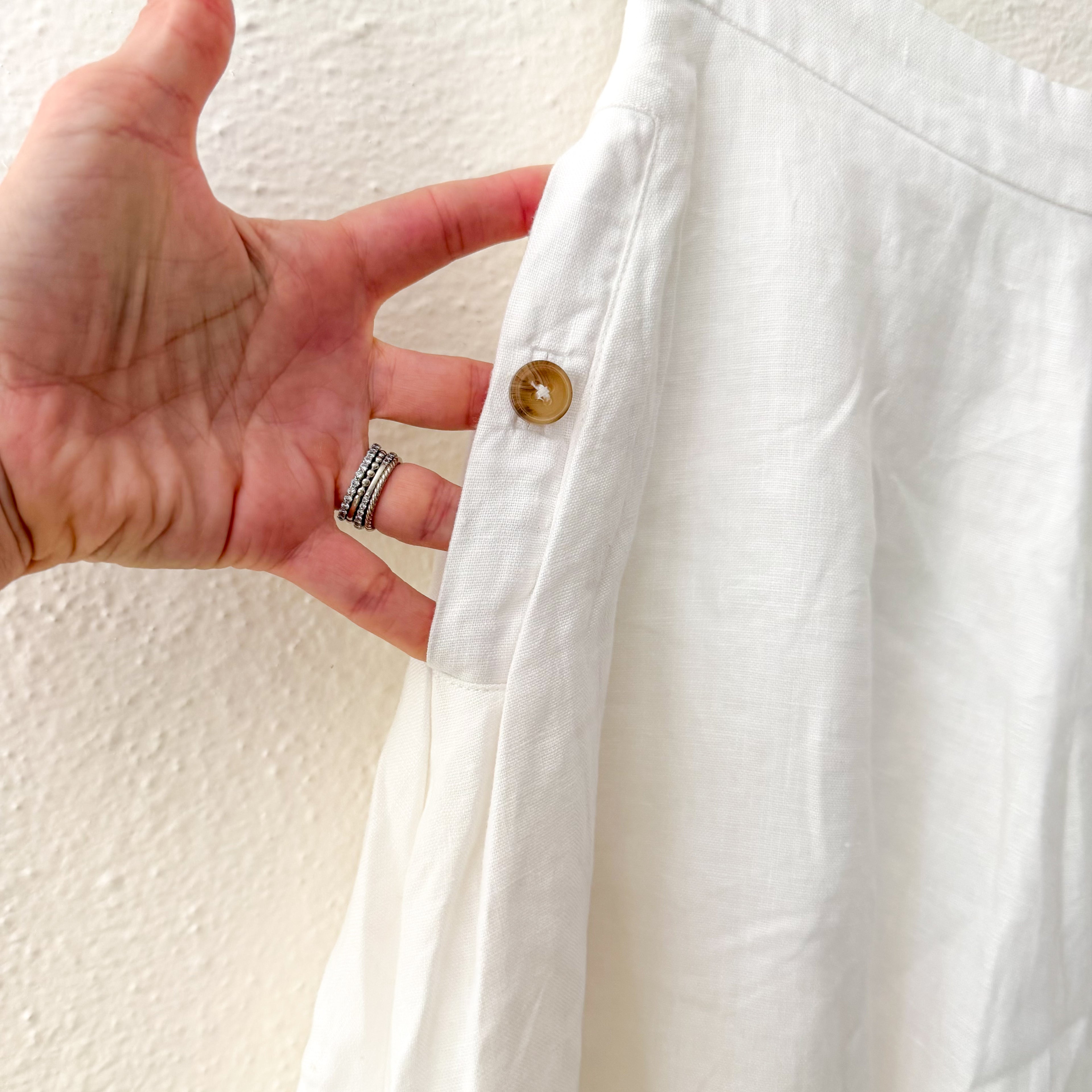 Reformation 100% Linen Button Side Pocket Maxi Skirt | 0