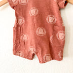 Carter's Just One You Brown Printed Lion Head Short Sleeve Romper | 0-3m