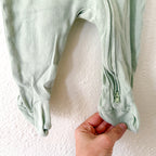 Cloud Island Sage Green Cotton Footed Zipper Sleeper | 3-6m