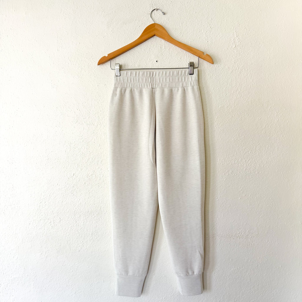Zella Ultra Soft High Waist Joggers in Beige Ivory Heather | XS
