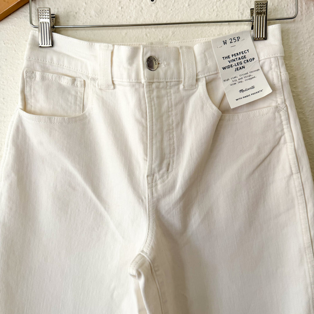 Madewell The Perfect Vintage Wide-Leg Petite Crop Jean in Tile White | 25P