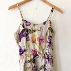 Joie Linen Blend Neutral Floral Midi Dress | S
