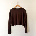 BumpSuit The Cloud Cropped Long Sleeve Tee in Chocolate | M
