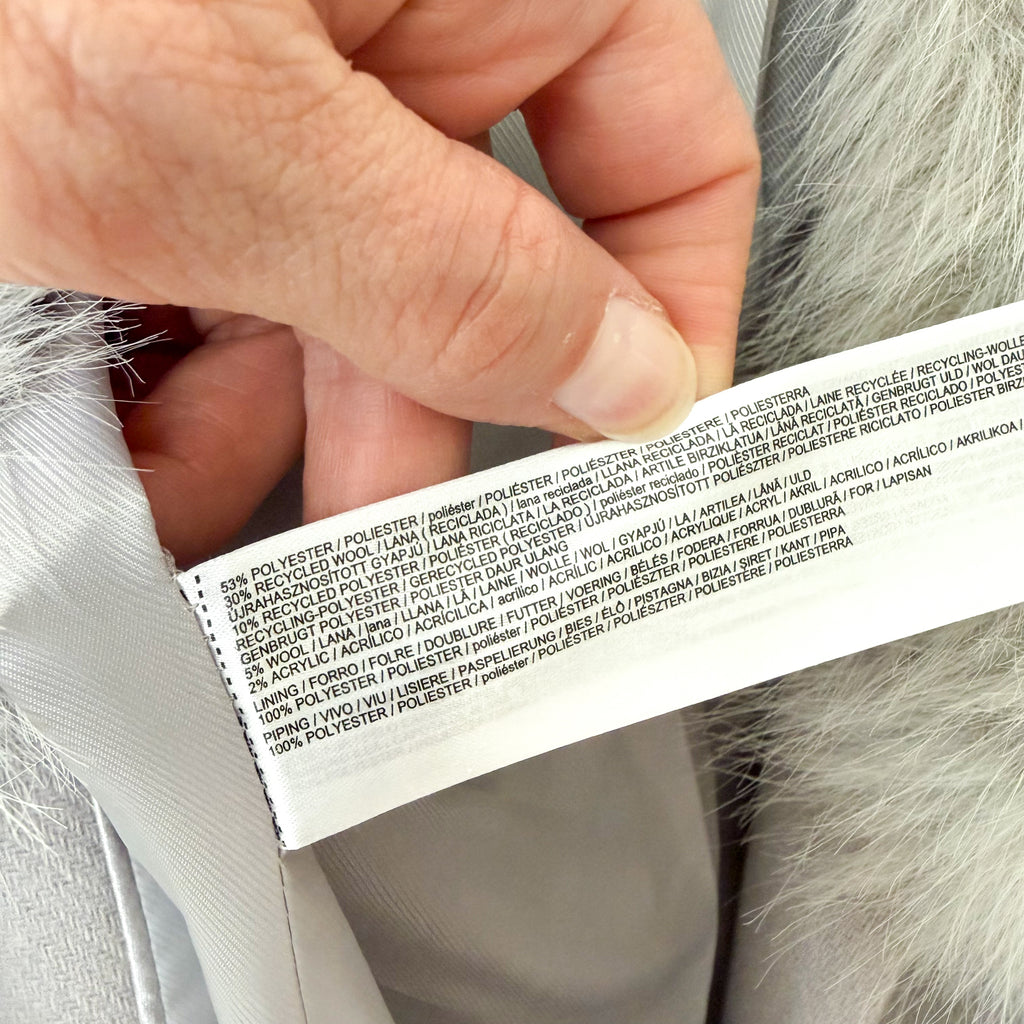 Mango MNG Detachable Faux Fur Collar Longline Wool-Blend Belted Coat in Ice Grey | XXS