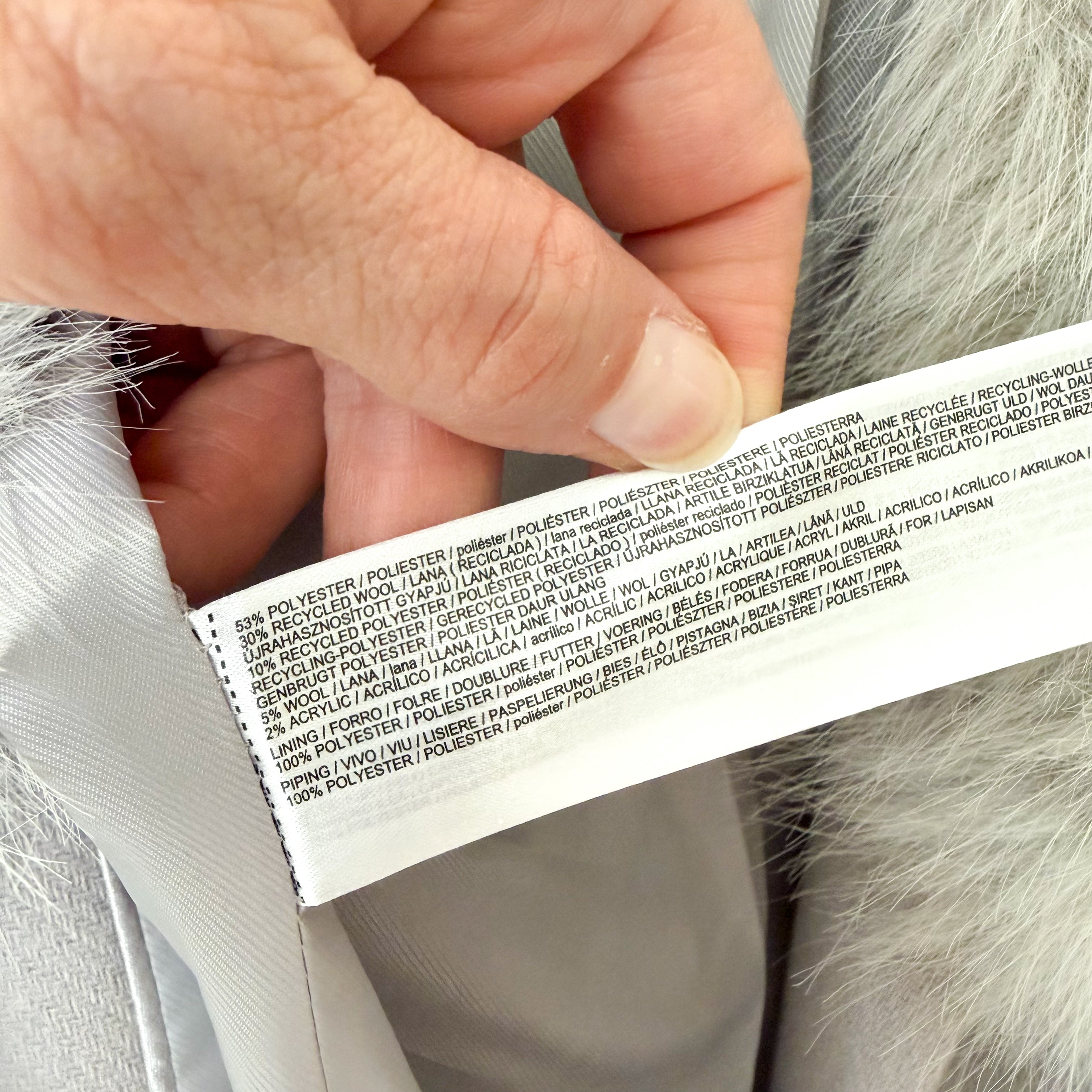 Mango MNG Detachable Faux Fur Collar Longline Wool-Blend Belted Coat in Ice Grey | XXS