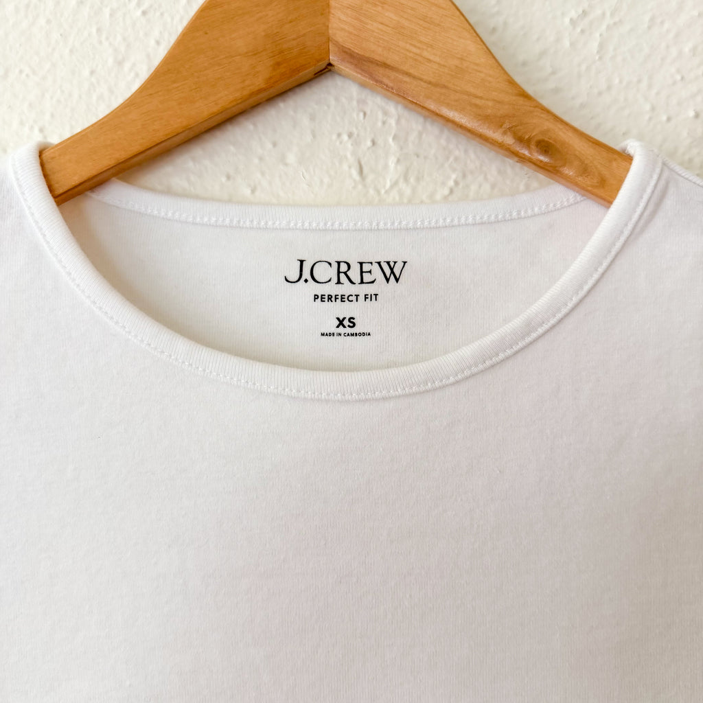 J.Crew Perfect Fit Crewneck Short Sleeve T-Shirt in White | XS