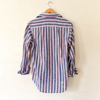 Taylorbyrd 100% Cotton Oversized Purple Striped Button Down Shirt | S