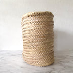 La Vie Est Belle Straw French Market Tote with Braided Leather Handles & Scarf