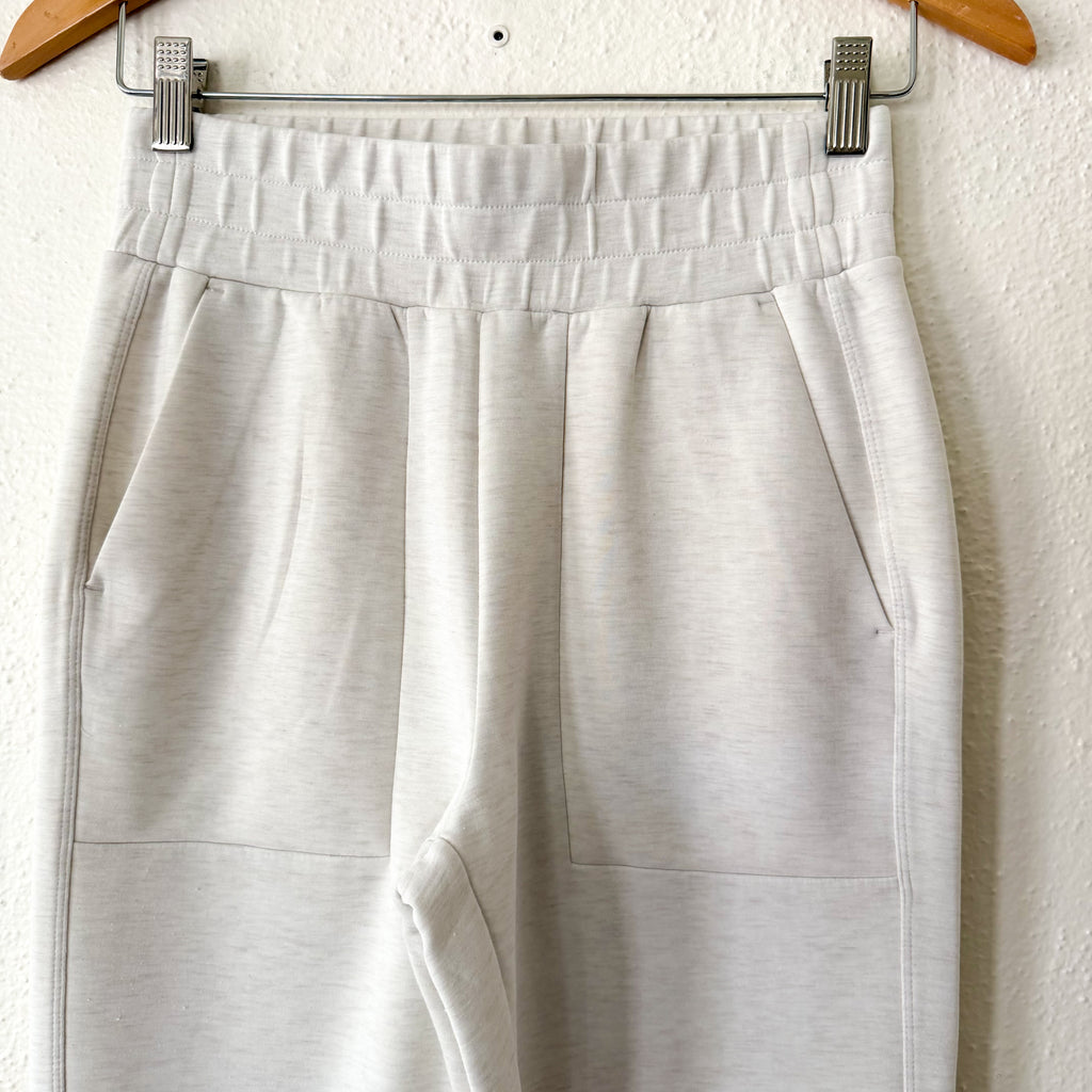Zella Ultra Soft High Waist Joggers in Beige Ivory Heather | XS