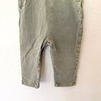 Zara Dusty Sage Green Cotton Overalls | 9-12m