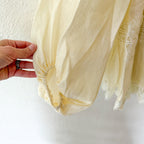 Bardot Antonia Linen Lace Trim Mini Dress in Eggnog, sz XS/US 2