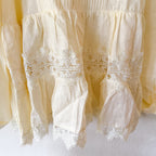 Bardot Antonia Linen Lace Trim Mini Dress in Eggnog, sz XS/US 2