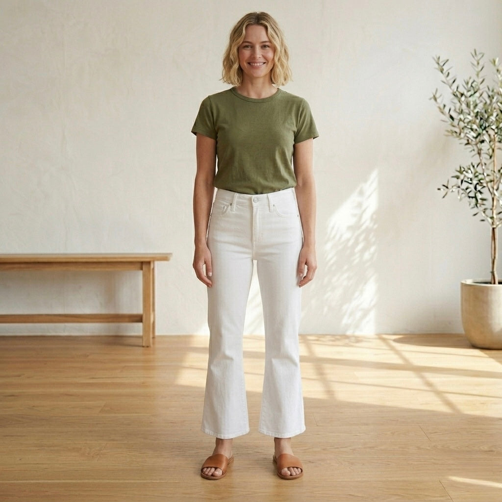 Madewell Mid-Rise Kick Out Crop Jeans in Pure White | 25