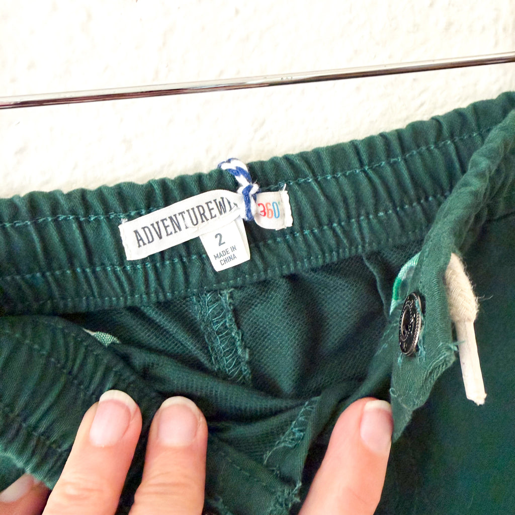 Adventurewear 360 Boys Emerald Green Drawstring Chino Pants | 2T