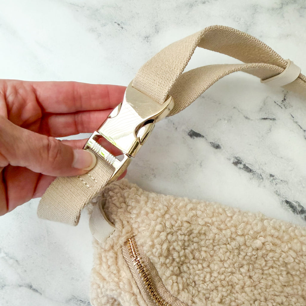 Loeffler Randall Sophie Sherpa Fleece Belt Bag | Cream