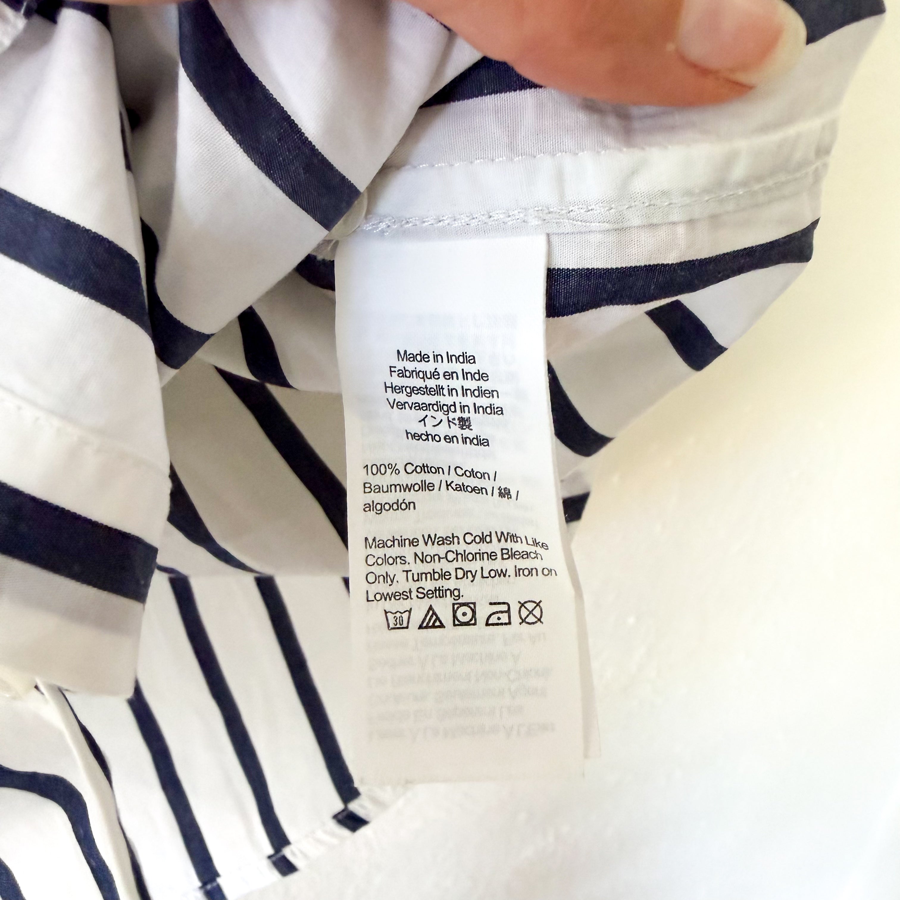 J.Crew Garçon Organic Cotton Button Down Long Sleeve Shirt in Navy Stripe | 00
