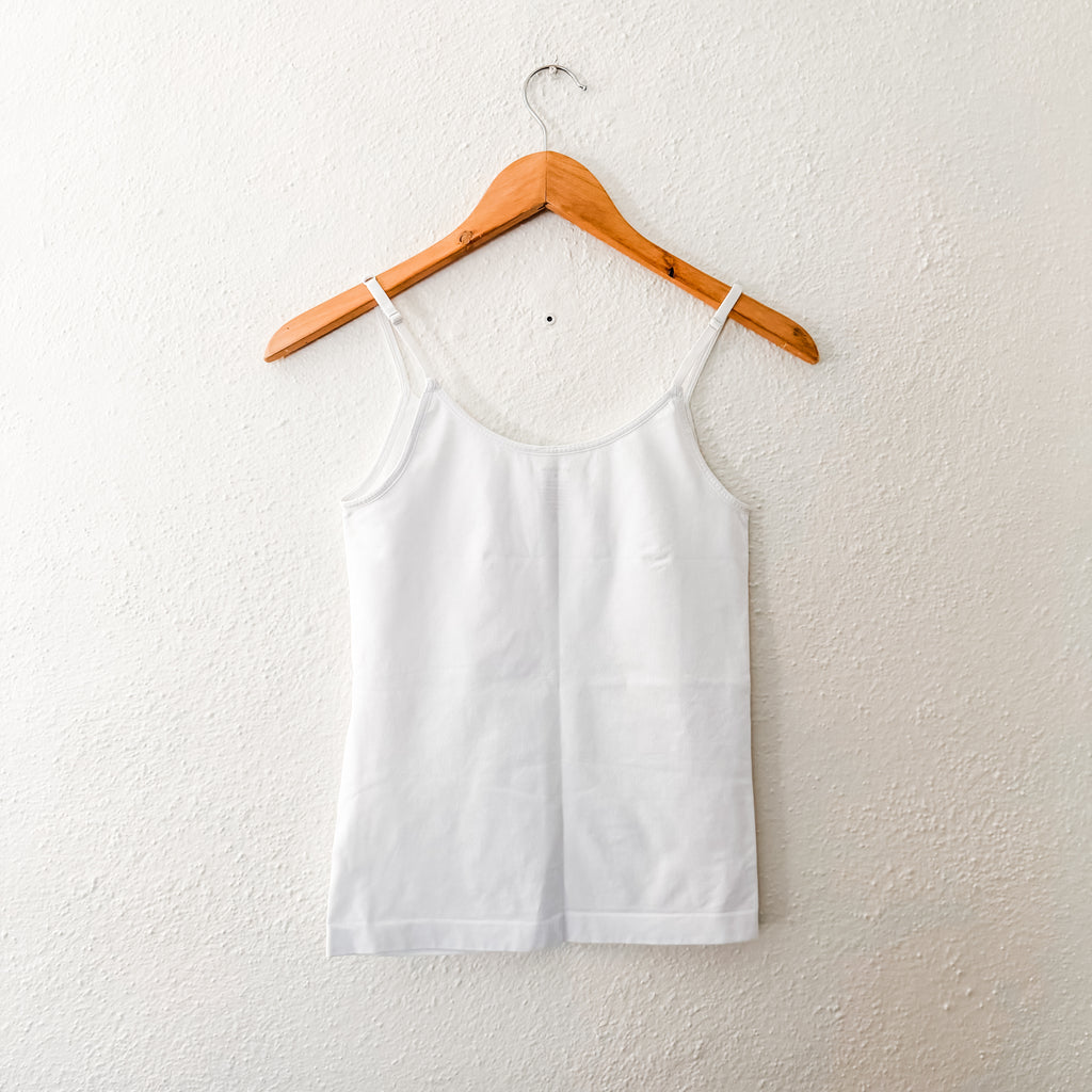 Nordstrom Seamless Layering Spaghetti Strap Tank Top in White, sz Med