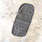 Kiddiezoom Grey White Stripe Bodysuit + Cloud Island Charcoal Gauze Burp Cloth Bundle | 3-6m