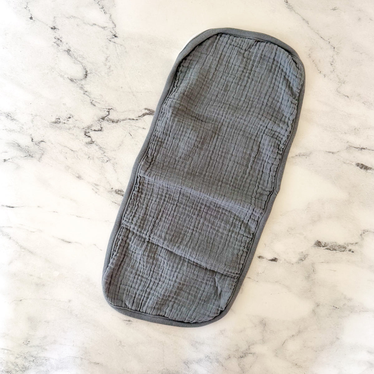 Kiddiezoom Grey White Stripe Bodysuit + Cloud Island Charcoal Gauze Burp Cloth Bundle | 3-6m