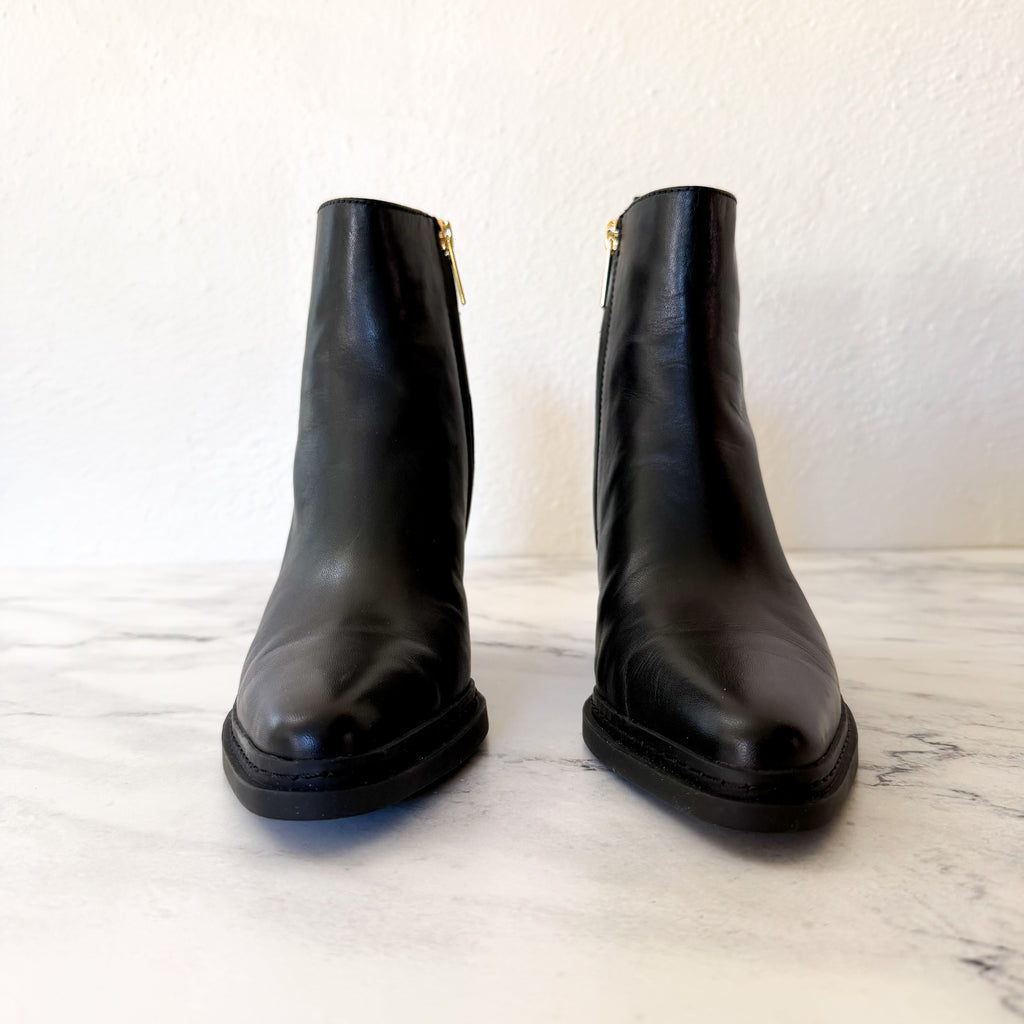 MICHAEL Michael Kors Leather Lex Ankle Bootie in Black | 6.5