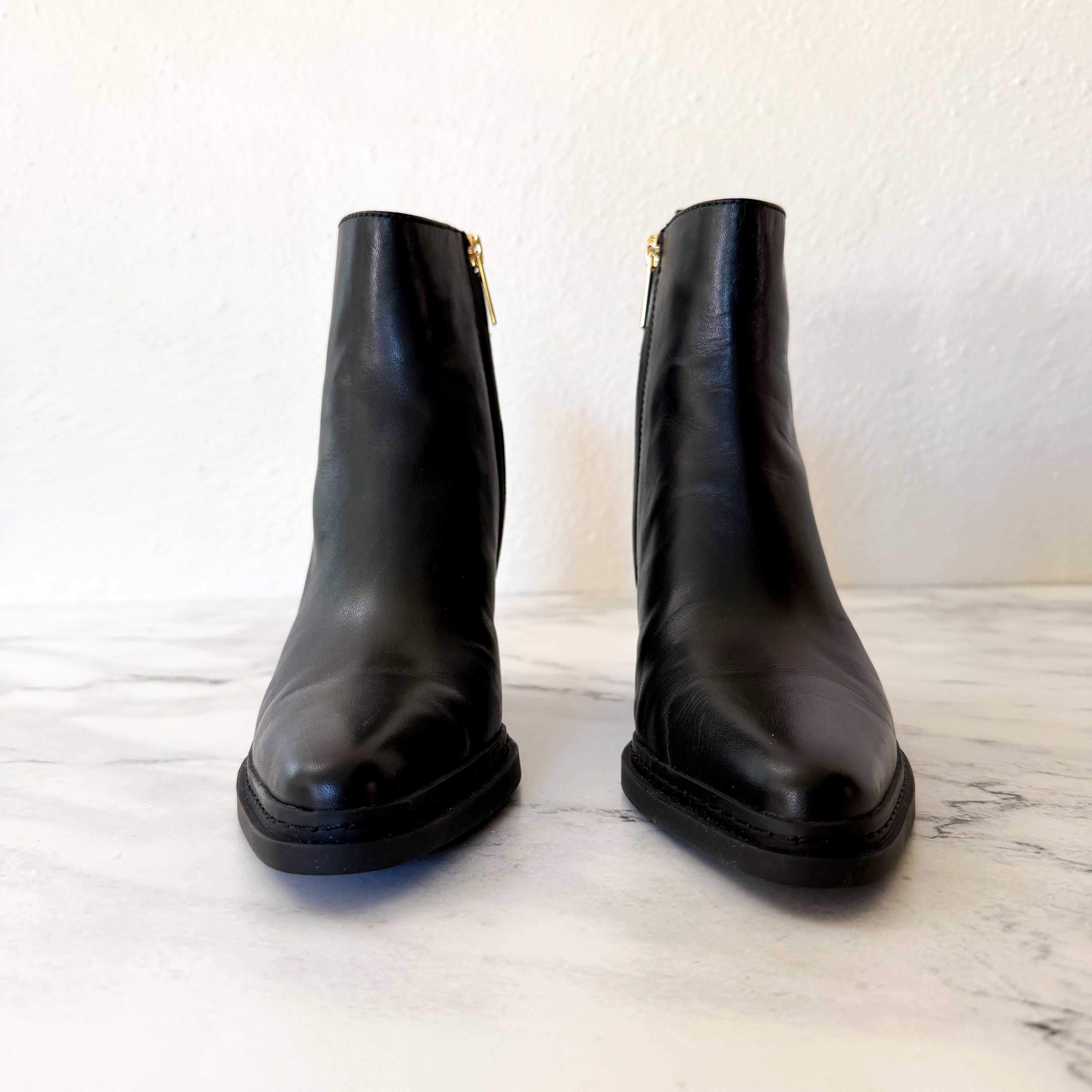 MICHAEL Michael Kors Leather Lex Ankle Bootie in Black | 6.5