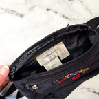 Vintage 90s Walt Disney World Embroidered Fanny Pack | Black Retro Waist Bag