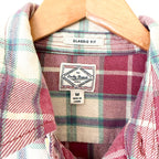 Lucky Brand Plaid Flannel Button Down Shirt Mauve Teal Classic Fit | M
