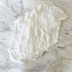 Carter's White Basics Short Sleeve Bodysuit Bundle x4 | 0-3m