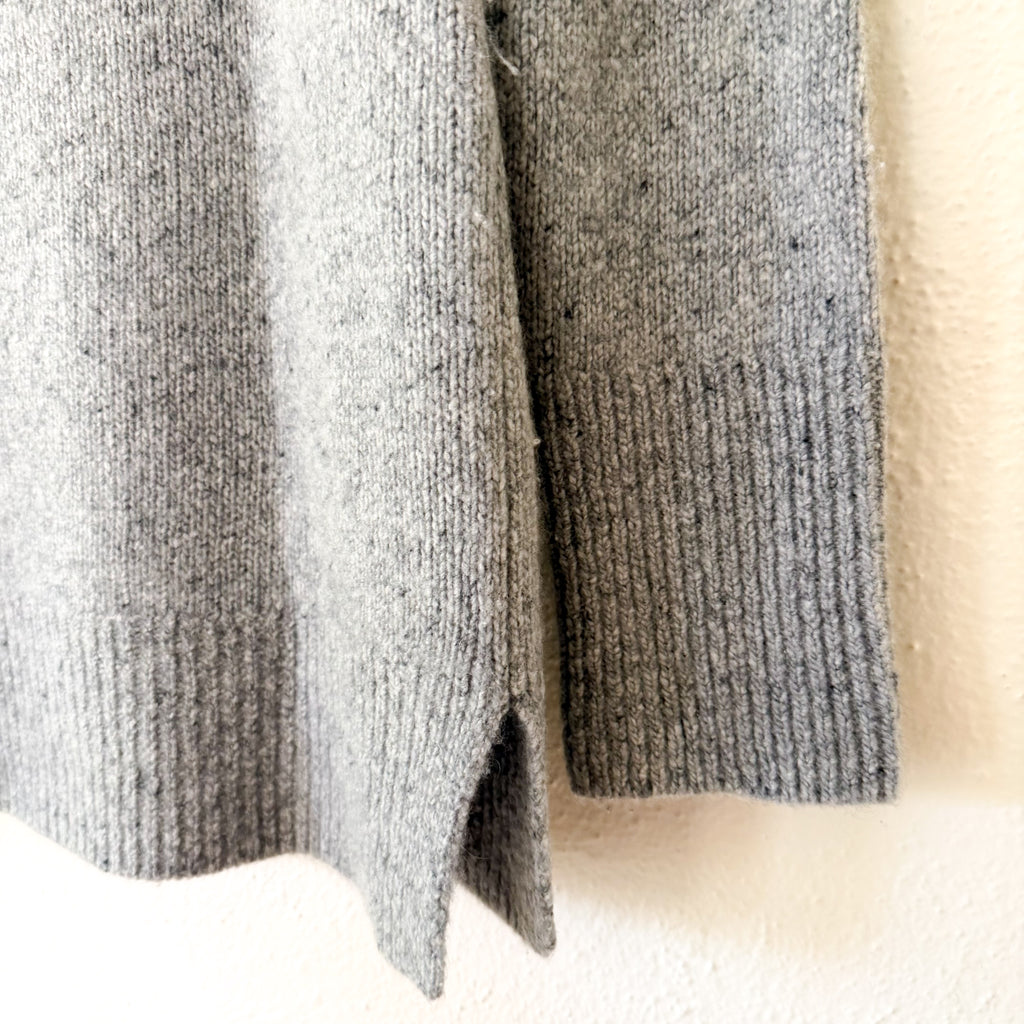 Vince 100% Cashmere Donegal Side Slit Turtleneck Sweater Heather Grey | XS