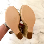 Stuart Weitzman Women's Alexis Braided Espadrille Wedge Sandals in Natural | 6.5