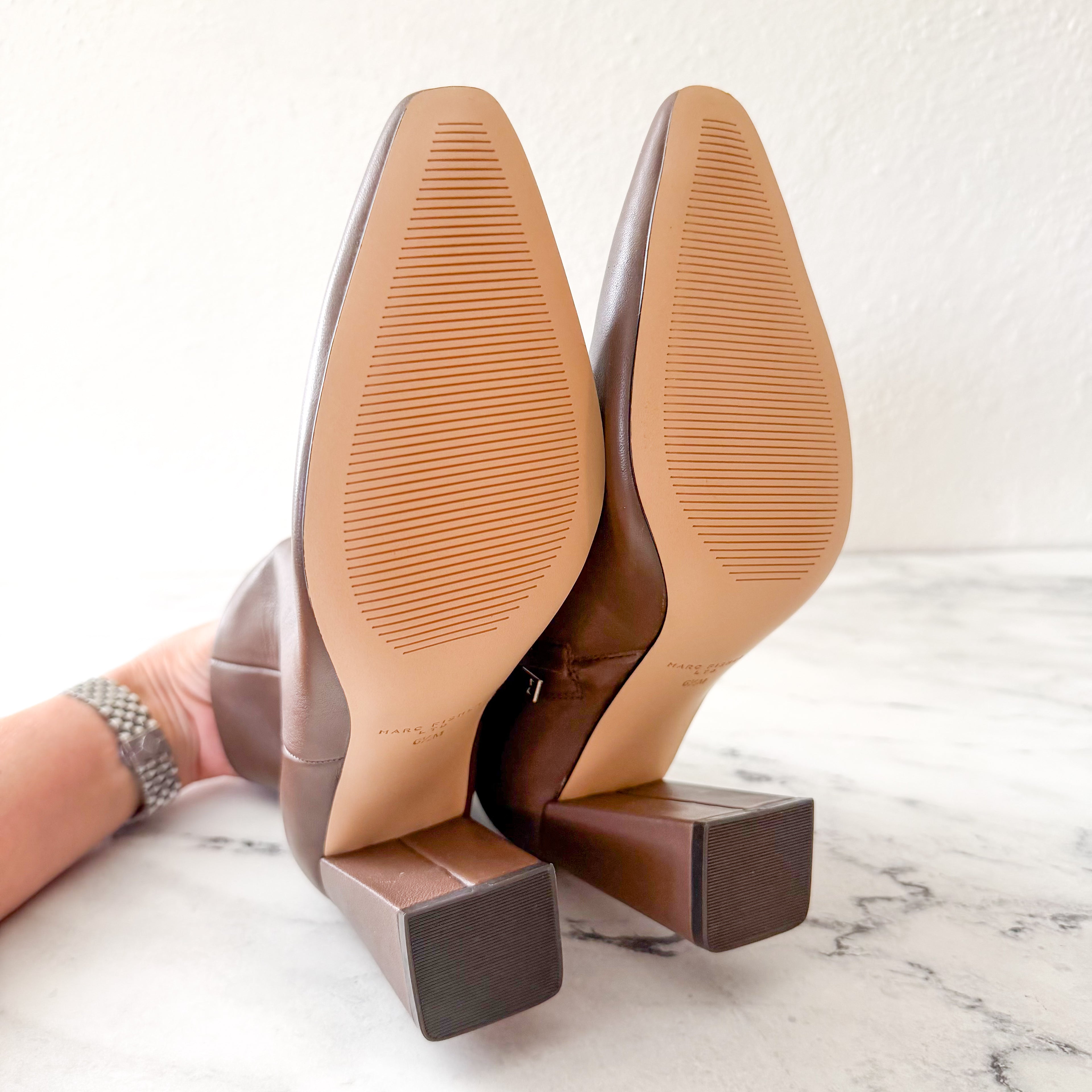 Marc Fisher LTD Yanara Pointed Toe Ankle Booties in Dark Brown | 6.5