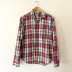 Lucky Brand Plaid Flannel Button Down Shirt Mauve Teal Classic Fit | M
