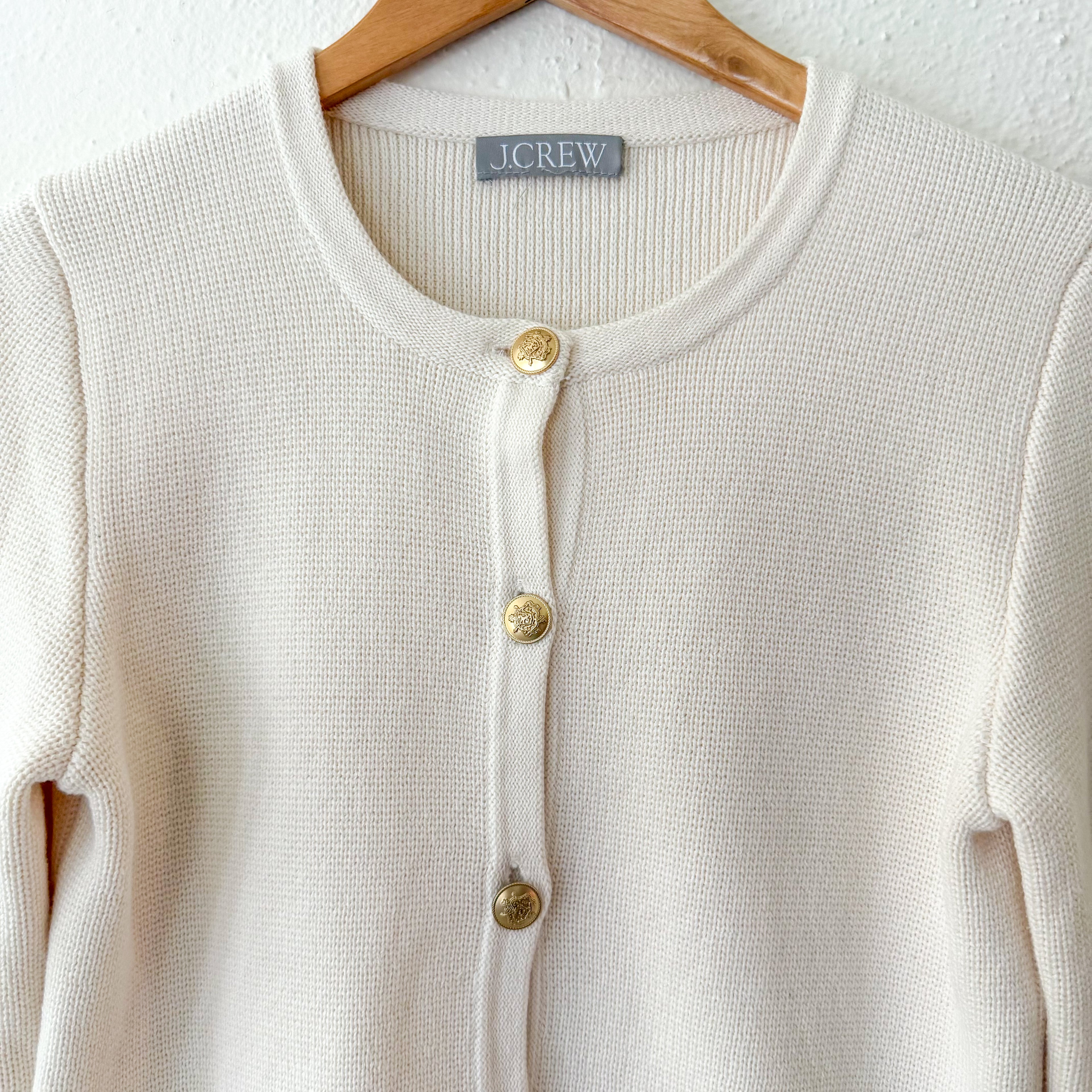 J. Crew Crewneck Cardigan Lady Jacket Sweater in Cream | XS