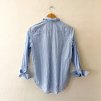 J.Crew Collection Garçon Button Down Rhinestone Embellished Long Sleeve Dress Shirt in Blue Pinstripe | 00