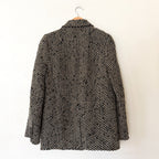 Anine Bing Diana Fishbone Wool Blend Blazer Jacket in Black | XS