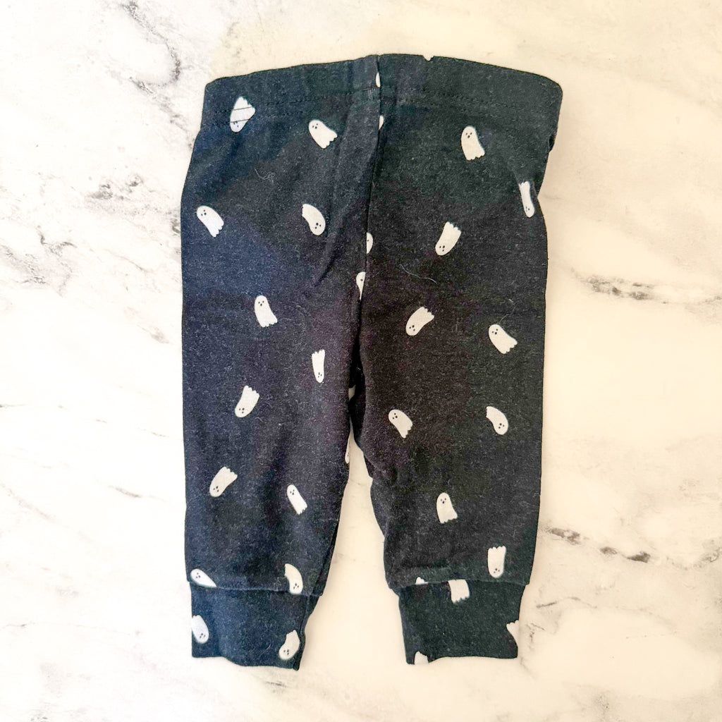 Carter's Grey Halloween Ghosts Long Sleeve Tee Black Ghost Legging Set | 3-6m