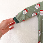 Petit Lem Organic Green Christmas Santa 2-Way Zipper Footed Sleeper | 3-6m