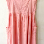 Juliet Dunn London Pink Floral Embroidered Cotton Midi Dress | 1